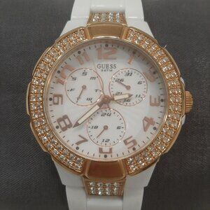Women's Guess Watch White & Gold